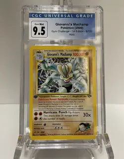 Pokemon 1st Ed. Gym Challenge Giovanni’s Machamp 6/132 Holo CGC 9.5 GEM MINT - Image 1