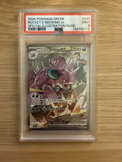Pokemon Team Rocket's Nidoking ex 233/182 SV10 Destined Rivals Holo PSA 9 - Image 1