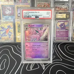 Pokemon Espeon 033/131 Prismatic Evolutions Rare Reverse Holo PSA 9 English - Image 1
