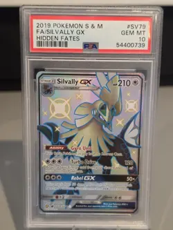 Pokemon TCG Silvally GX SV79/SV94 Hidden Fates Shiny Vault Full Art Holo PSA 10 - Image 1