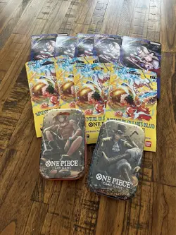 One Piece Booster Packs Lot Of 9 Plus 2 Tins - Image 2