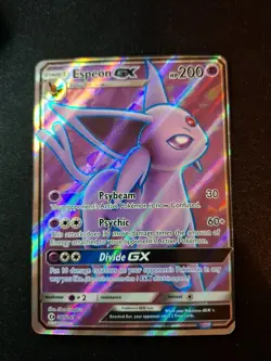 2017 Pokemon Sun Moon Base Set Espeon GX 140/149 Full Art Ultra Rare Off Centre - Image 1