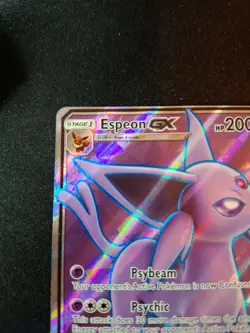 2017 Pokemon Sun Moon Base Set Espeon GX 140/149 Full Art Ultra Rare Off Centre - Image 2