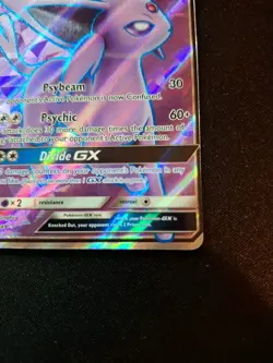 2017 Pokemon Sun Moon Base Set Espeon GX 140/149 Full Art Ultra Rare Off Centre - Image 4