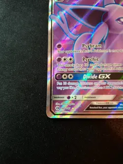 2017 Pokemon Sun Moon Base Set Espeon GX 140/149 Full Art Ultra Rare Off Centre - Image 5