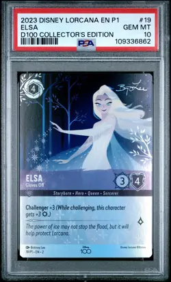 2023 DISNEY LORCANA EN P1-PROMO #19 ELSA - GLOVES OFF PSA 10 - Image 1