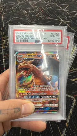 2019 Pokemon TCG Charizard GX SM195 Black Star Promo Full Art PSA 10 Gem Mint - Image 1