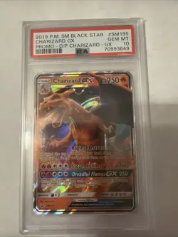 Pokemon TCG Charizard GX Black Star Promo Card SM195 PSA 10 - Image 1