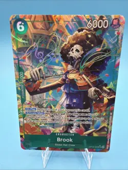 One Piece Brook Bandai OP15-032 Super Rare Character Card SR 6000 Power - Image 1