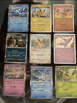 PRISMATIC EVOLUTIONS Complete 9 Card Set NM Eeveelutions Umbreon Sylveon Holo - Image 1