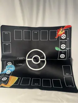 2 Player TCG Trainer Playmat with Zones & Tube | Stitched Game Mat for Card Play - Image 1