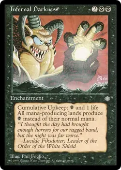 INFERNAL DARKNESS x1 mtg NM/NM- Ice Age 1 Rare UNPLAYED - Image 1