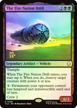 The Fire Nation Drill 98 TLA MTG Black Rare Trample Vehicle Hunt Crew Foil NM - Image 1
