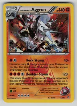 Team Magma's Aggron 14/34 Holo Rare Double Crisis Pokemon LP - Image 1