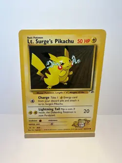 Lt. Surge's Pikachu 81/132 Common Gym Heroes Pokemon Moderately Played - Image 1
