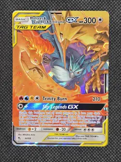 Moltres Zapdos Articuno GX Tag Team 44/68 Pokemon Hidden Fates - NM - Image 1
