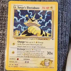 Pokemon Lt. Surge's Electabuzz Gym Heroes Holo Rare 6/132 Basic 70 HP English - Image 1