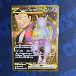 2025 POKEMON DRI EN-DESTINED RIVALS 240 TEAM ROCKET'S MEWTWO EX HYPER RARE - Image 1