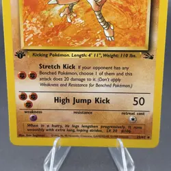 NM Hitmonlee Fossil 22/62 1st Edition Non Holo Rare Vintage Pokemon - Image 2
