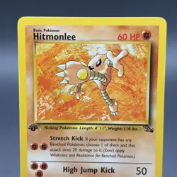 NM Hitmonlee Fossil 22/62 1st Edition Non Holo Rare Vintage Pokemon - Image 3