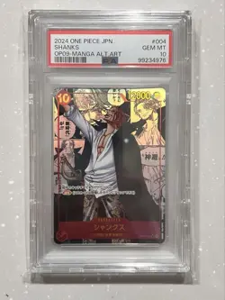 One Piece Card Game Shanks SR Super Parallel Comic OP09 004 PSA10 - Image 1