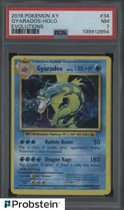 2016 Pokemon XY Evolutions #34 Gyarados - Holo PSA 7 NM - Image 1