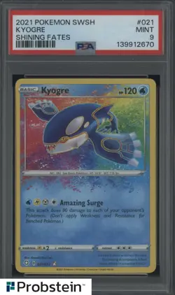 2021 Pokemon SWSH Shining Fates #021 Kyogre PSA 9 MINT - Image 1