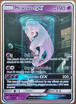Pokemon Shining Legends Mewtwo Full Art #78/73 "Mewtube" With Authentication - Image 1