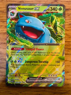 NEAR MINT! Venusaur ex (003/165) Scarlet & Violet 151 Double Rare Pokemon Card! - Image 1
