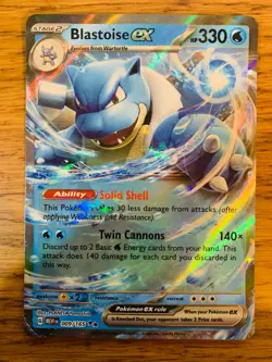 NEAR MINT! Blastoise ex (009/165) Scarlet & Violet 151 Double Rare Pokemon Card! - Image 1