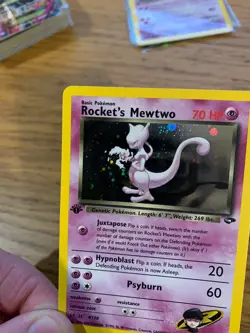 NM! 1st Edition Rocket's Mewtwo (14/132) Gym Challenge Holo Pokemon Card! - Image 3