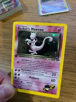 NM! 1st Edition Rocket's Mewtwo (14/132) Gym Challenge Holo Pokemon Card! - Image 4