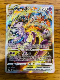 NEAR MINT! Mewtwo VStar GG44/GG70 Crown Zenith Galarian Gallery Pokemon Card! - Image 1