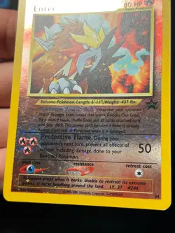 Entei 34 WOTC Black Star Promo - Holo Pokemon Card LP - - Image 3