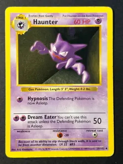 Haunter 29/102 Shadowless Base Set - Pokemon Card WOTC LP - - Image 1