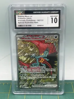 Pokemon 2025 Roaring Moon ex 162/131 Prismatic Evolutions SIR CGC 10 Gem Mint - Image 1