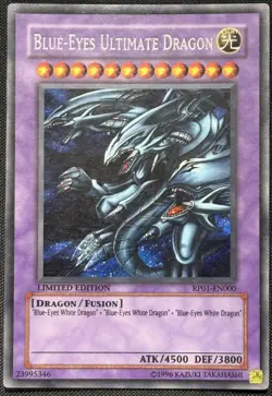 Yugioh Blue-Eyes Ultimate Dragon Limited Edition Secret Rare RP01-EN000 LP - Image 1