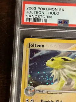 Pokemon Jolteon EX Sandstorm Holo Rare Card 6/100 PSA 8 NM-MT - Image 2