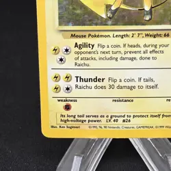 1999 Pokemon Base Set Unlimited Raichu Holo Rare Card 14/102 WOTC MP - Image 4