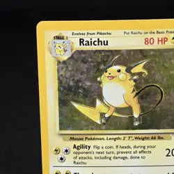 1999 Pokemon Base Set Unlimited Raichu Holo Rare Card 14/102 WOTC MP - Image 5