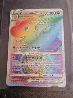 Pokemon TCG Dragonite VSTAR Holo Card Secret Rare, Pokemon Go 081/078 - Image 1