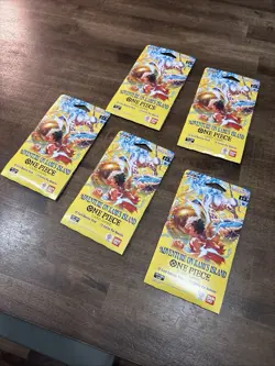 Lot X 5 OP15 EB04 Adventure On Kami’s Island One Piece Card Game Booster In Hand - Image 1