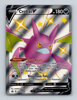 Crobat V SWSH098 Pokemon Sword & Shield Full Art Black Star Promo Card NM - Image 1