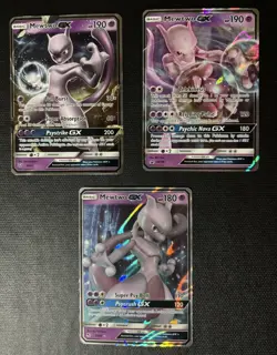 Pokemon TCG Mewtwo GX 3 Card Lot - Image 1