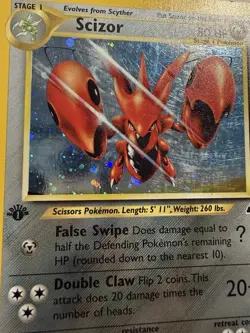 2001 Pokemon Scizor Holo Rare 1st Edition 10/75 Neo Discovery Vintage Card - Image 3