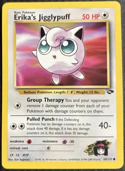 Pokemon TCG Erika's Jigglypuff Card 69/132 Gym Challenge Unlimited - Image 1