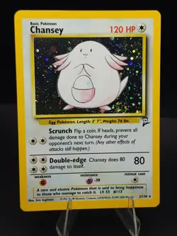 Chansey Holo Rare 3/130 Base Set 2 Vintage Pokemon Card 2000 WOTC - Image 1