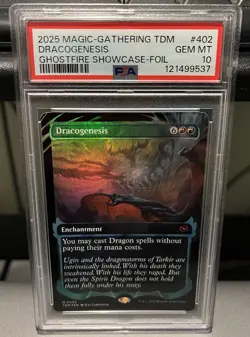 2025 MTG TDM Dracogenesis Ghostfire Showcase Foil #402 PSA 10 - Image 1