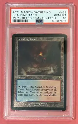 MTG Modern Horizons 2 Scalding Tarn Retro Frame Foil Etched PSA 10 - Image 1