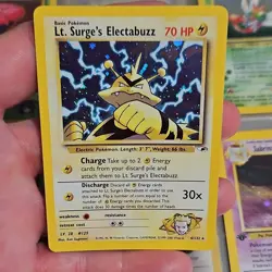 Pokemon Lt. Surge's Electabuzz Gym Heroes Holo Rare 6/132 Basic 70 HP English - Image 1